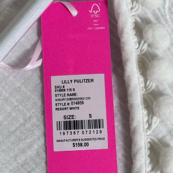 Lilly Pulitzer Amaury Embroidered White Cotton Coverup- Small - Picture 12 of 15
